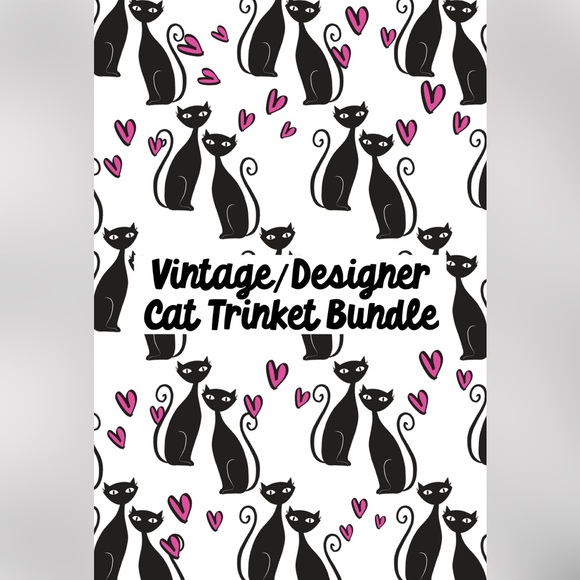 Betsey Johnson Accessories - Vintage/Designer Cat Trinket Bundle